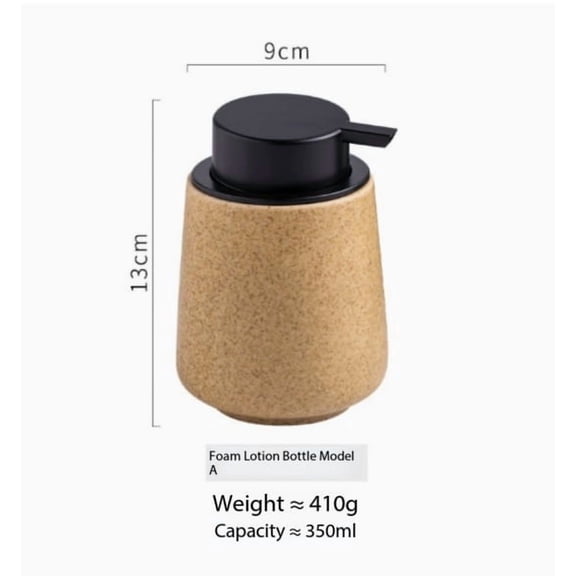 1pc Ceramic Press Bottle for Liquid Soap, Shower Gel, Laundry Detergent - Convenient and Transparent Storage Solution