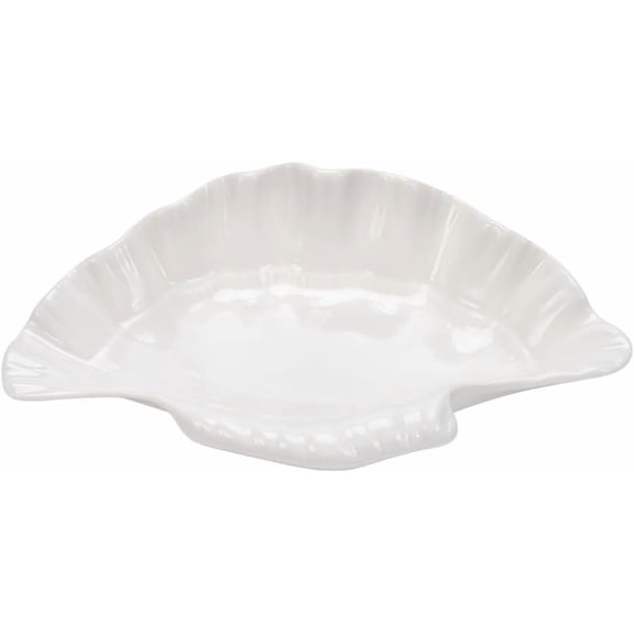 1pc Ceramic Serving Trays Dinner Plate Shell Shape White 215x120x35~55mm artisanal