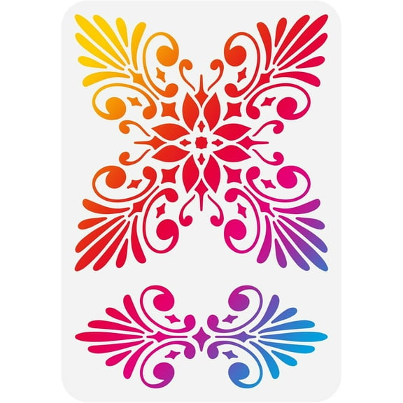 1pc Ceramic Tile Border Stencil Template 8.3x11.7 inch 2 Styles Reusable Tile Stencil Plastic Tile Floor Pattern Painting Stencil Reusable Stencil for Floor Wall Wood Tiles Cement Decor