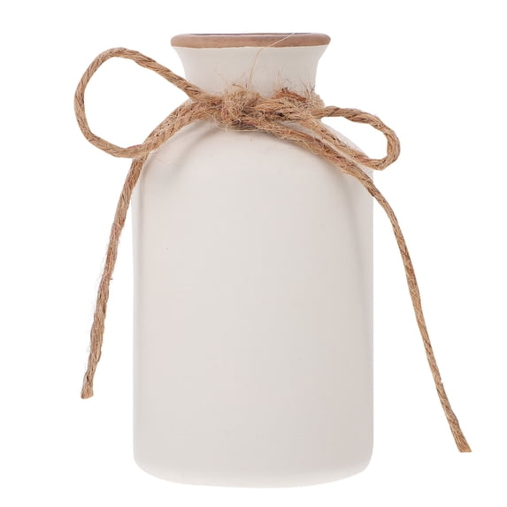1pc Ceramic Vase With Hemp Bow Knot Flower Pot Aromatherapy Bottle for Home