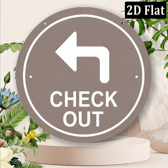 1pc, Check Out Right Arrow Aluminum Sign, Funny Aluminum Plaque, Easy to Mount for IndoorOutdoor Use In Retail Stores, Restaurants, Offices, Home Decor, Modern Signage, Office Managers Gifts