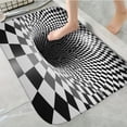 thumbnail image 1 of 1pc Checkerboard Tunnel Absorbent Non-Slip Bathroom Thickened Flannel Rug Decor,Soft,Quick Drying,Suitable For Indoor/outdoor Use,Bathrooms,Bedrooms,Kitchens,Terrace,Laundry Rooms,16"x24", 1 of 7