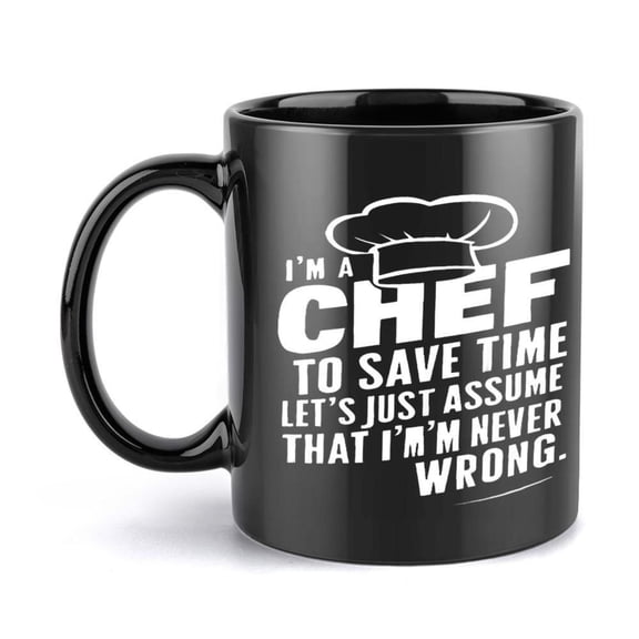 1pc Chef Hat Design Ceramic Coffee Mug 11oz I m a Chef Humorous Quote with Text Friends Family Ideal All Seasons Coffee Bar Accessories