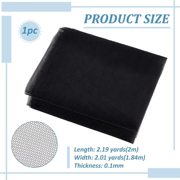 1pc Chemical Fiber Fabrics Black 184x0.01cm 2m/pc