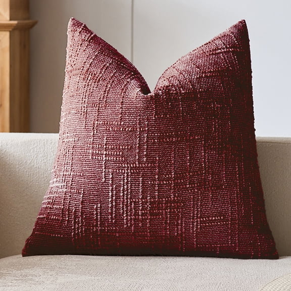1pc Chenille Pillow Cover Slub Textured Decorative Cushion Cover with Flange Edge Throw Pillowcase for Sofa Couch Bed Chair 12x20in 16x16in 18x18in 20x20in 24x24in No Insert