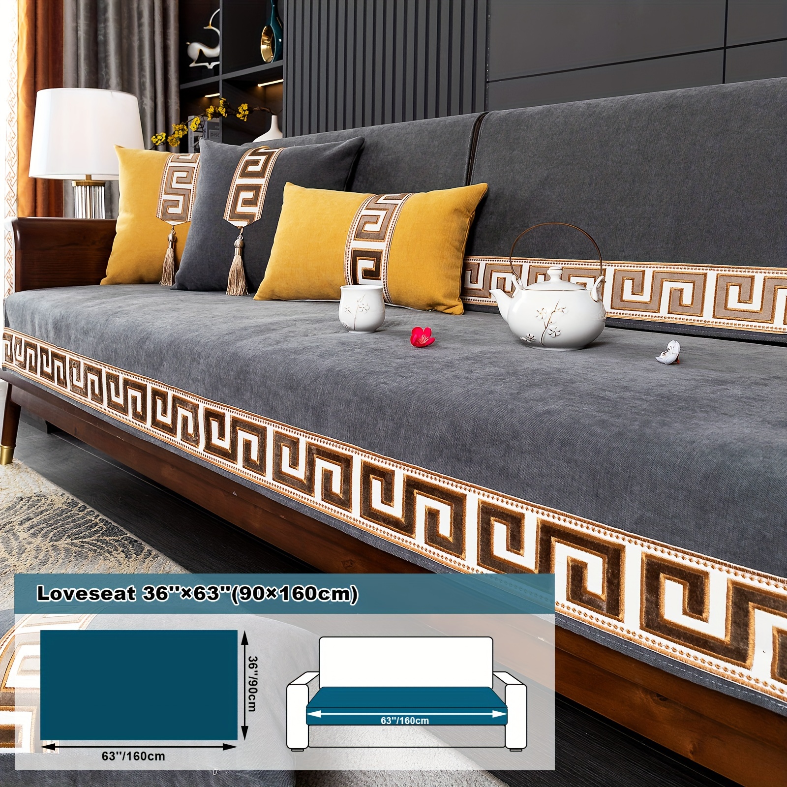 1pc Chenille Sofa Cover Couch Cover Sofa Slipcover Pet Dog Friendly