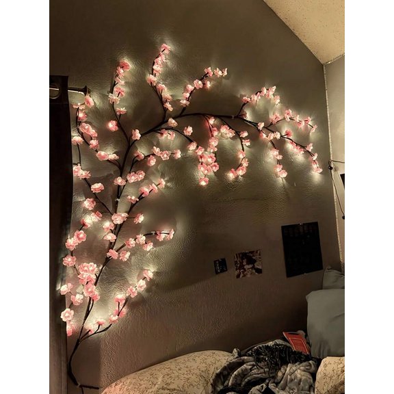 1pc Cherry Blossom Branch Light, 8 Flashing Modes, Suitable For Indoor/Outdoor Use In Spring/Summer, Applicable For Wedding Decor, Party Ambiance, Valentine's Day, Christmas, Birthday, Graduation
