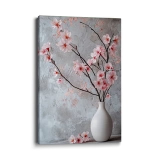 Topbout Art Modern Zen Cherry Blossom Floral Canvas Wall Art Living Bedroom Office