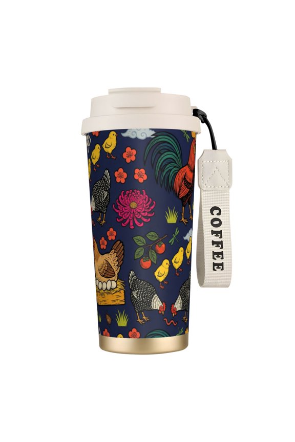 1pc Chicken Coffee Mug, 18oz Leak-proof Sassy Chicken Quote Cup, Humorous White Elephant Gift