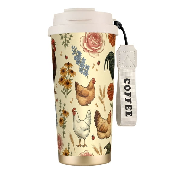 1pc Chicken Tumbler, 18oz Leak-proof Cup Holder Friendly Car Mug, Practical Gift for Grandma