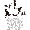thumbnail image 1 of 1pc Children and Pet Carbon Steel Cutting Dies Stencils for DIY Scrapbooking Photo Album Decorative Embossing Paper Card Stainless Steel Color Human 103x134x0.8mm, 1 of 7