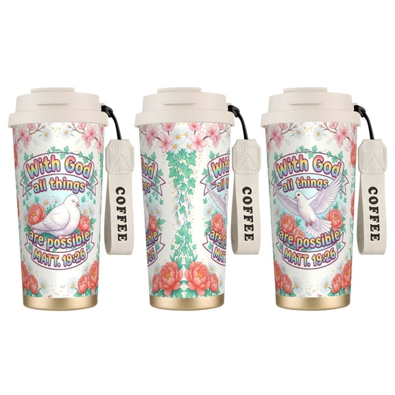 1pc Christian Tumbler 18oz "Blessed" Personalized Butterfly Print, Leak-proof Gift for Birthday & Easter