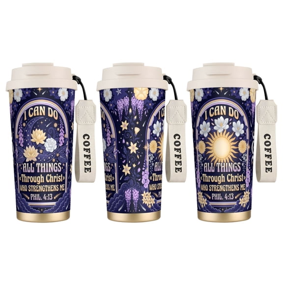 1pc Christianity Thermos, 18oz Large Large Scripture Mug for Women, Encouraging Verse, Leak-proof