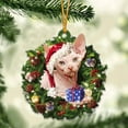 1pc Christmas Acrylic Double Side Christmas Wreath For Cats Decorations