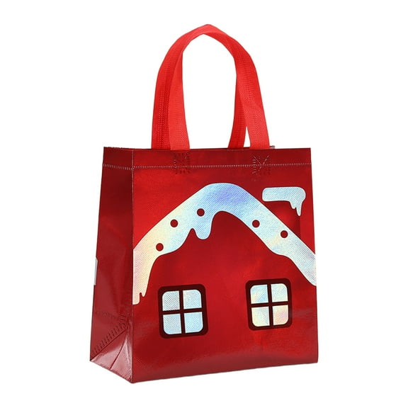 1pc Christmas Gift Bags, Medium Size Reusable Gift Bags with Handles for Candy Wrapping Supplies Party Favors , 9x8.7x4.3in
