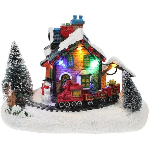 1pc Christmas House Decor | Led Cottage for Holiday | Adornment for Festive Displays and Giving | Christmas Village Houses Figurine Building - Christmas Home Decor