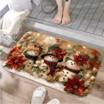 thumbnail image 1 of 1pc Christmas Snowmen Absorbent Non-Slip Bathroom Thickened Flannel Rug Decor,Soft,Quick Drying,Suitable For Indoor/outdoor Use,Bathrooms,Bedrooms,Kitchens,Terrace,Laundry Rooms,16"x24", 1 of 9
