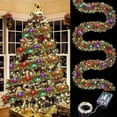 thumbnail image 1 of 1pc Christmas Tinsel Garland Metallic Shiny Garland With LED Lights Christmas Tree Garland Thick Hanging Suitable For Home Decor, 1 of 7