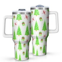 1pc Christmas tree 40oz Tumbler with Straw & Handle - Insulated Stainless Steel Cup | Holiday Gift for Man Women (Christmas, Valentine's, Birthday)