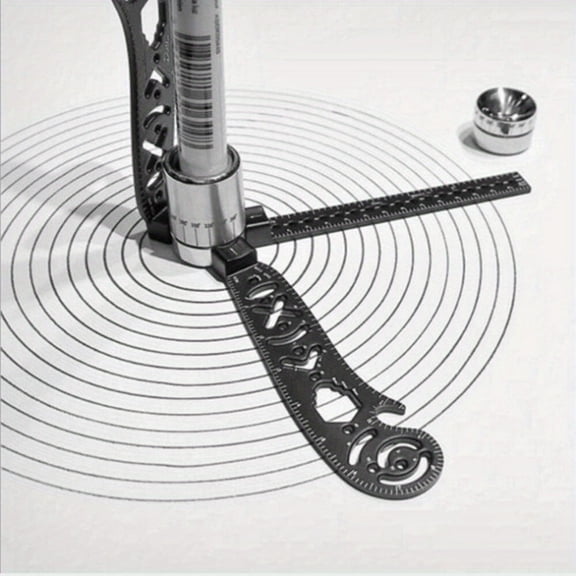 Magnetic Circle Drawing Tool, Adjustable Iron Compass Scribing Ruler for Woodworking, Drafting & DIY Art