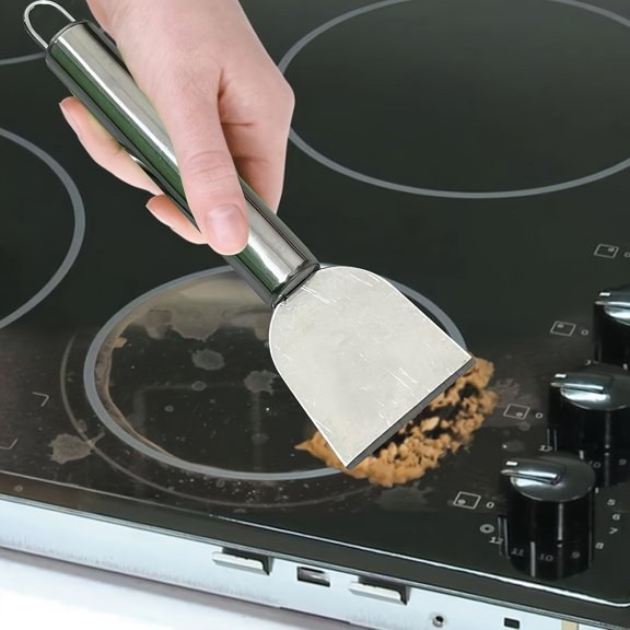 1pc Cleaning Scraper, Stainless Steel Scraper,Handheld Cleaning Supplies,Heavy-Duty Scraper, Grime Scraper for Cleaning Stubborn Dirt And Grime,Removes Grease And Grime,Multi-Purpose Cleaning Scraper