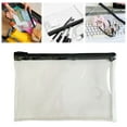 thumbnail image 1 of 1pc Clear PVC Zipper Bag, Portable Pencil Case for Exam, Transparent Pencil Pouch Makeup Bag for Stationery Travel, Soft Waterproof, Easy to View & Access, Organization And Storage Solution, Black, 1 of 9