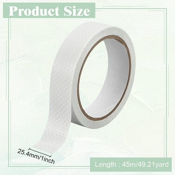 1pc Cloth Adhesive Tape Repairing Tears Cracks & Leaks for Backpack Tent Awnings Inflatable Mattresses White 25.4mm 45m/pc