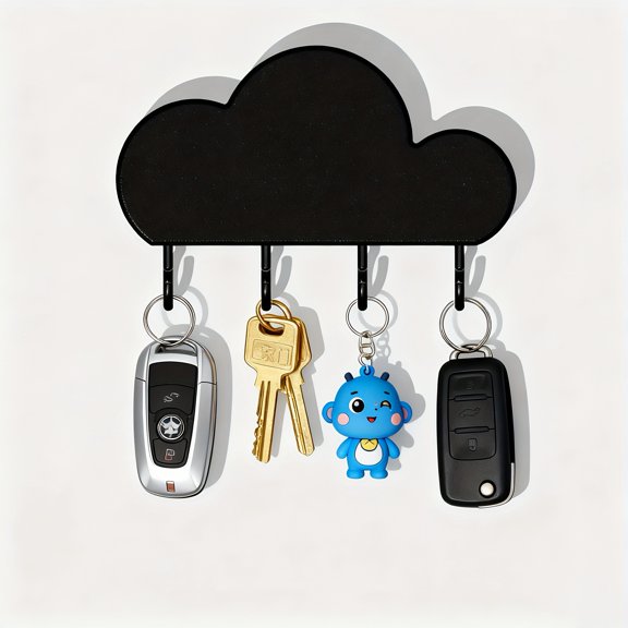 1pc Cloud-Shaped Key Holder Wall Entry Storage Rack, Hook Organizer, Living Room Decoration, No Drilling Required