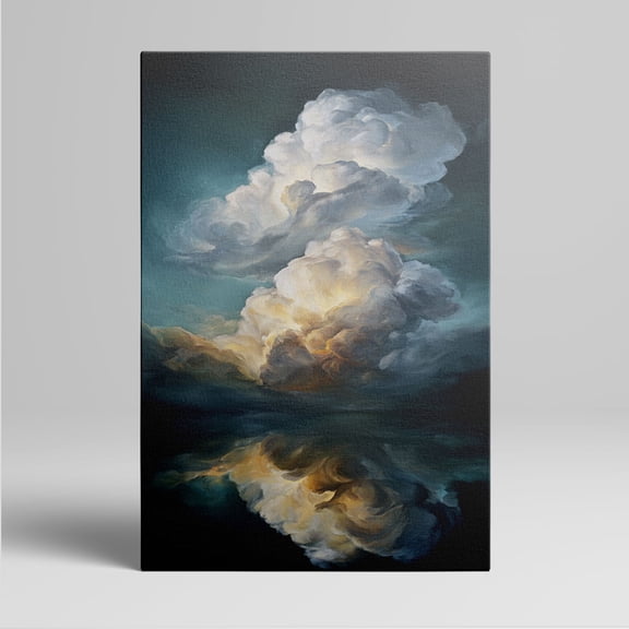 1pc Cloudscape Canvas Art with Reflections - Stunning and Serene Framed Decor room hanging Wall Picture Decor for Home Gifts, living room, bathroom, bedroom, kitchen wall art decor canvas wall art