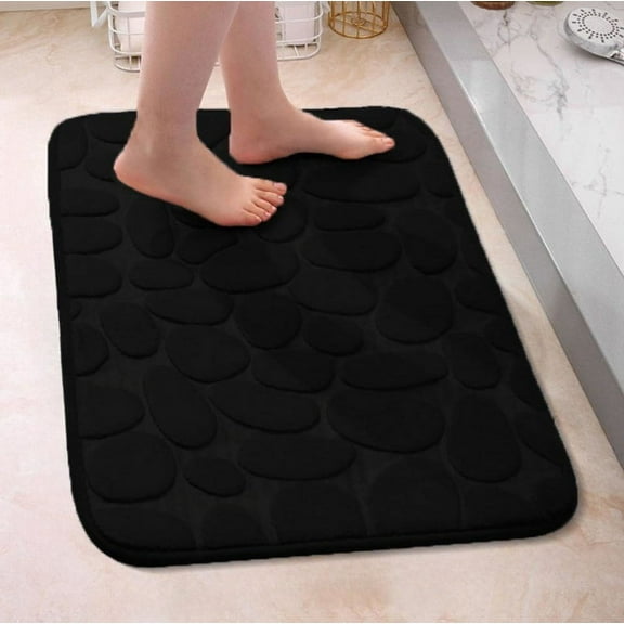 1pc Cobblestone Pattern Bath Rug, Soft Non-Slip Quick Dry Bath Mat, Water Absorbent Shower Carpet For Home Bathroom, Bathroom Accessories ,Bathroom Decor , Bathroom decorations