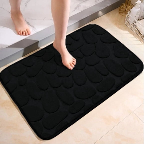 1pc Cobblestone Pattern Bath Rug, Soft Non-Slip Quick Dry Bath Mat, Water Absorbent Shower Carpet For Home Bathroom, Bathroom Accessories ,Bathroom Decor , Bathroom decorations