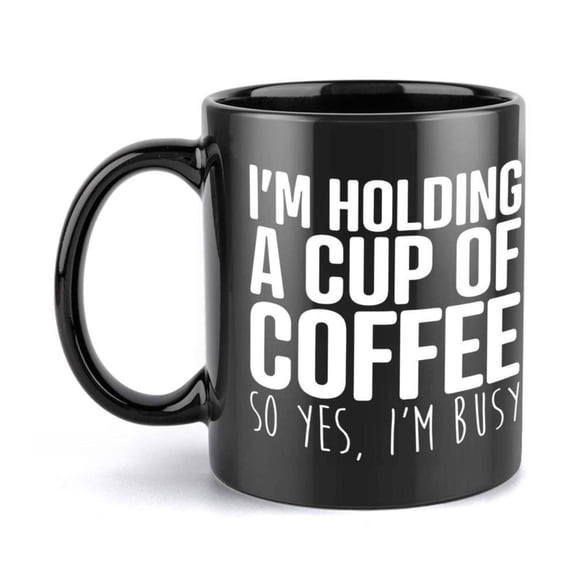 1pc Coffee Busy Holding Humorous Ceramic Mug 11oz 360ml Cartoon Coffee Cup Beverages Birthday And Holiday Idea Drinkware