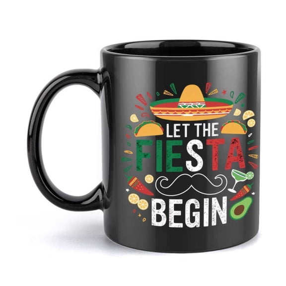 1pc Coffee Mug 11oz Vibrant Mexican Design with Sombrero Taco Beginner Graphics Reusable Ceramic Cup Hot Cold Drinks Christmas New Year Coffee Bar Accessories