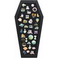 thumbnail image 1 of 1pc Coffin Pin Display Board 15.7x7.8x0.7inch Bulletin Display Board Wall Mounted Felt Board with Black Wood Frame for Brooch Pin Display Office Home Decor Black, 1 of 5