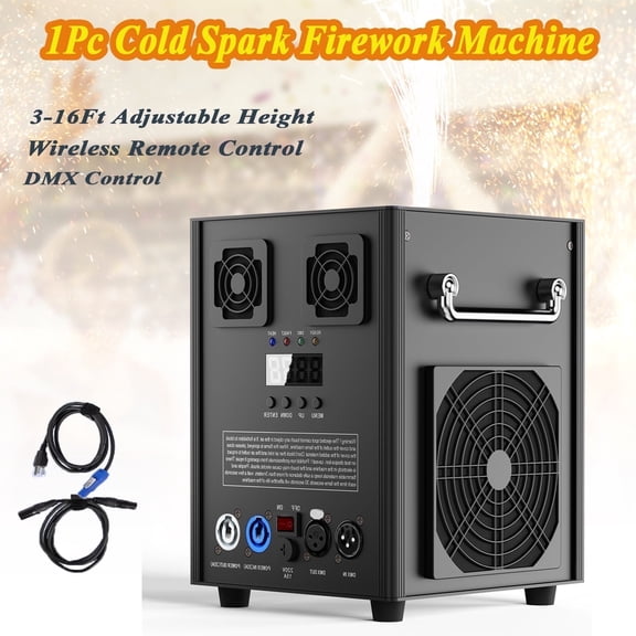 1pc Cold Spark Firework Machine 3.2-16ft Adjustable Stage Effect Machine Smart DMX Low Noise DJ Equipment Machine for Wedding Christmas Party Musical Show