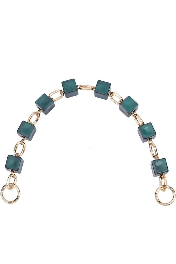 1pc Colorful Acrylic Purse Chain Strap 16.9 Inch Resin Handbag Chain Handle Short Bag Curb Chain Replacement Bag Charms Decoration Accessories for Clutch Shoulder Bag Tote Green Green