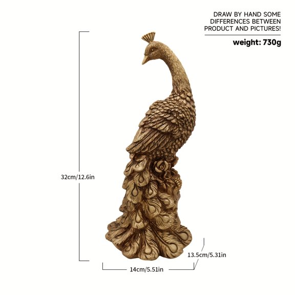 1pc Colorful PeaRooster Statues, Handcrafted Indoor And Outdoor Decorations, Colorful Feathers - Suitable for Indoors, Gardens, Terraces And Flower Beds