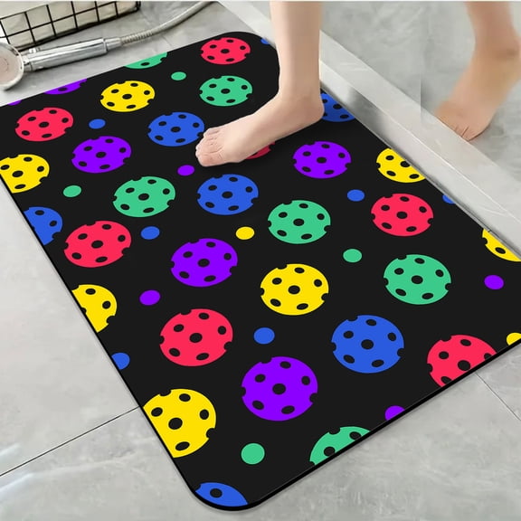 1pc Colorful Polka Dotted Balls Bathroom Rug Bathroom Decor and Accessories- Durable,Anti Slip,And Quick Drying,Suitable For Indoor/outdoor Use - Perfect For Bathrooms,Bedrooms,Kitchens