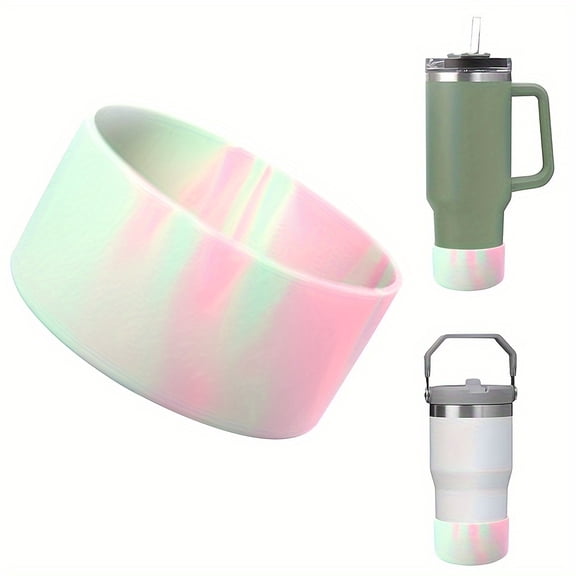1pc Colorful Silicone Cup Boot For Stanley Quencher 40Oz/30Oz Tumbler With Handle & For IceFlow 20oz/30oz, Non-slip Water Bottle Bottom Protective Sleeve, Cup Accessories