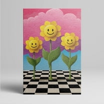Colorful Smiling Sunflowers Canvas Art Prints