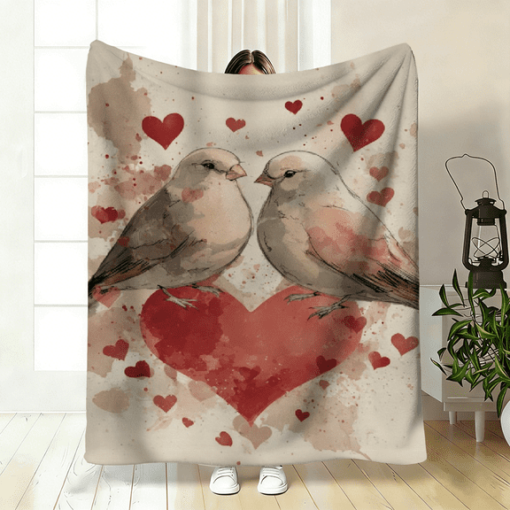 1pc Comfortable Flannel Blanket Soft Printed Cooling Blanket Suitable for All Year Round 100 Polyester Perfect Gift for Family and Friends