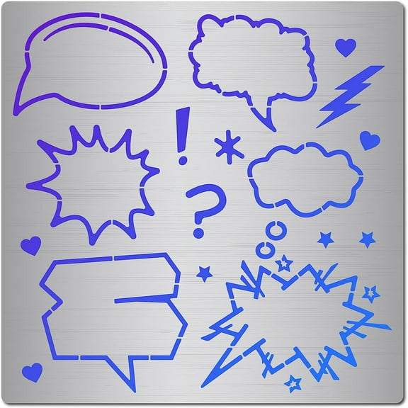 1pc Comic Stencil Reusable Journal Stainless Steel Punctuation Stencils Comical Dialog Box Template
