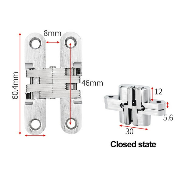 1pc Concealed Cross Hinge Folding Door Hinges Invisible Door Hardware For Cabinet Cupboard Window Furniture Wooden Boxes