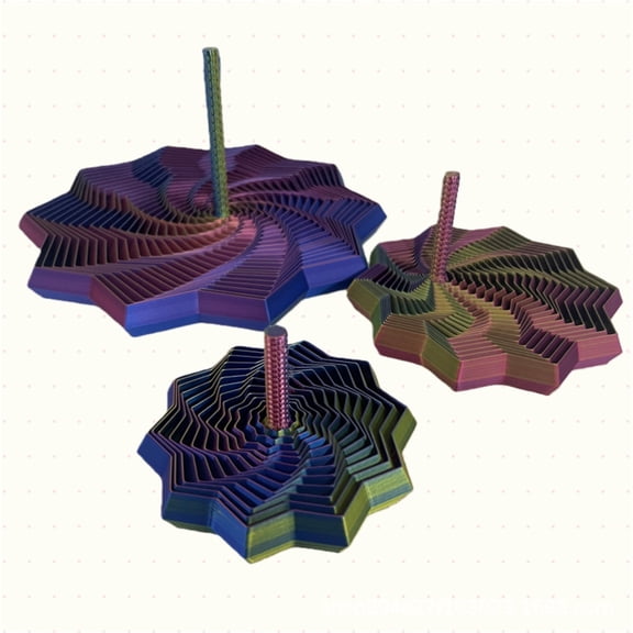 1pc Cool And Colorful Size:18*18*9cm 3D Printed Decompressed Star Illusion Folding Puzzle Polygon Carrot Tower Spiral