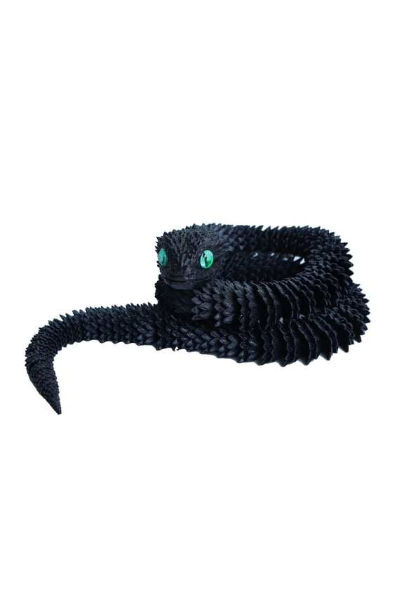 1pc Cool Black Size: 13*3*3cm 3D Printed Viper Jointed Snake - A Great Gift.