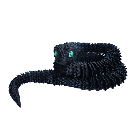 1pc Cool Black Size: 30*5*5cm 3D Printed Viper Jointed Snake - A Great Gift.