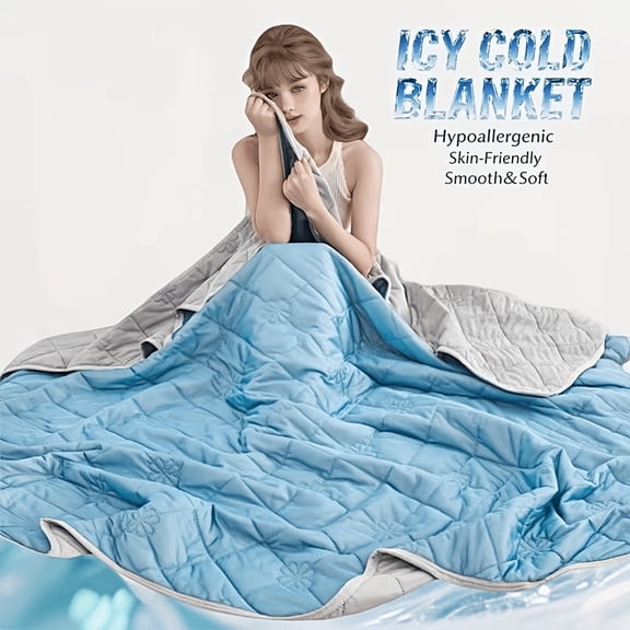 1pc Cooling Comforter Blanket Suitable For Hot Sleepers - Extra Large Summer Comforter With Air-Cooled Technology, Soundwave Technology Moisture-Wicking Bedspread,