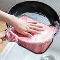 thumbnail image 1 of 1pc Coral Velvet Dish Towels Super Absorbent Nonstick Kitchen Towels Quick Dry Lint Free Microfiber Cleaning Cloths for Dishes,Countertops Hands Oil-Resistant Reusable Washcloths for Home Restaurant, 1 of 4