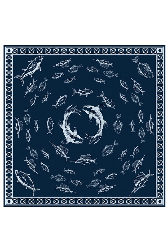 1pc Cotton Headbands Bandana Scarf Neck Gaiter UV Resistence Seamless Headwear for Outdoor Workout Running Square Fish 560x560mm