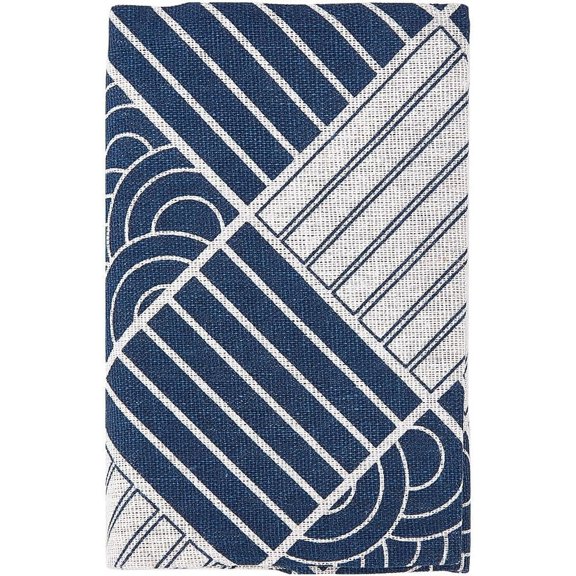 1pc Cotton Linen Book Covers Notebook Wraps Wave Pattern Marine Blue 160x110x6mm DIY
